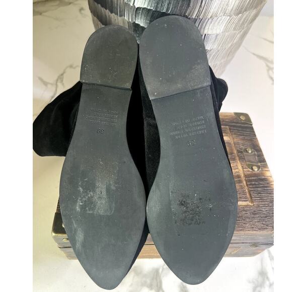 Silent D WINGLET Suede Flat Boots in Black - Picture 6 of 12